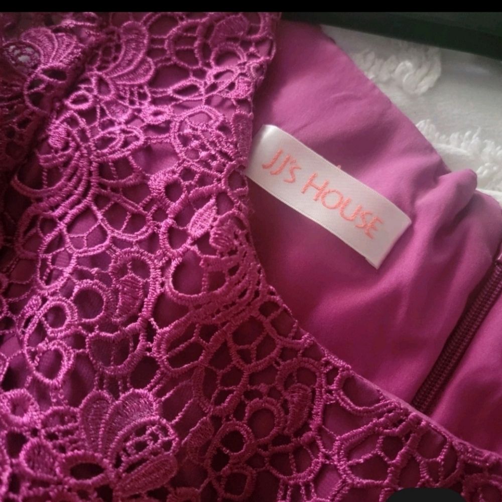 Jj's House Lace Chiffon Bridal / Special Occasn Dress Us Sz10 Orchid Nwt — image 5 of 5
